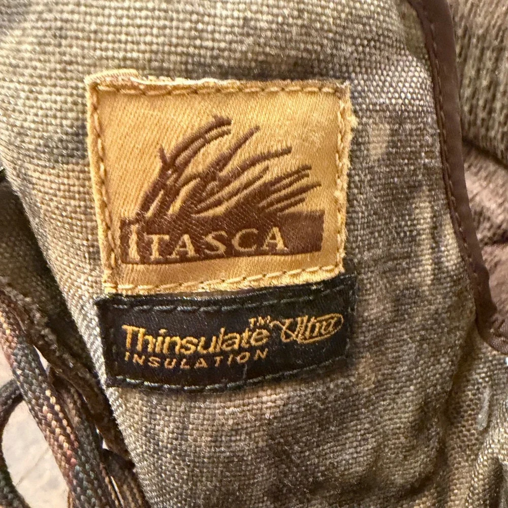 Itasca Thinsulate Camo Hunting Boots Mens 9.5 Brown Leather Insulated
